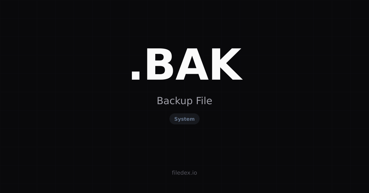 .BAK File — Backup File Format | FileDex