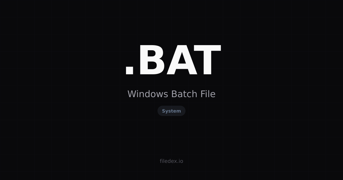 .BAT File — Windows Batch Script | FileDex