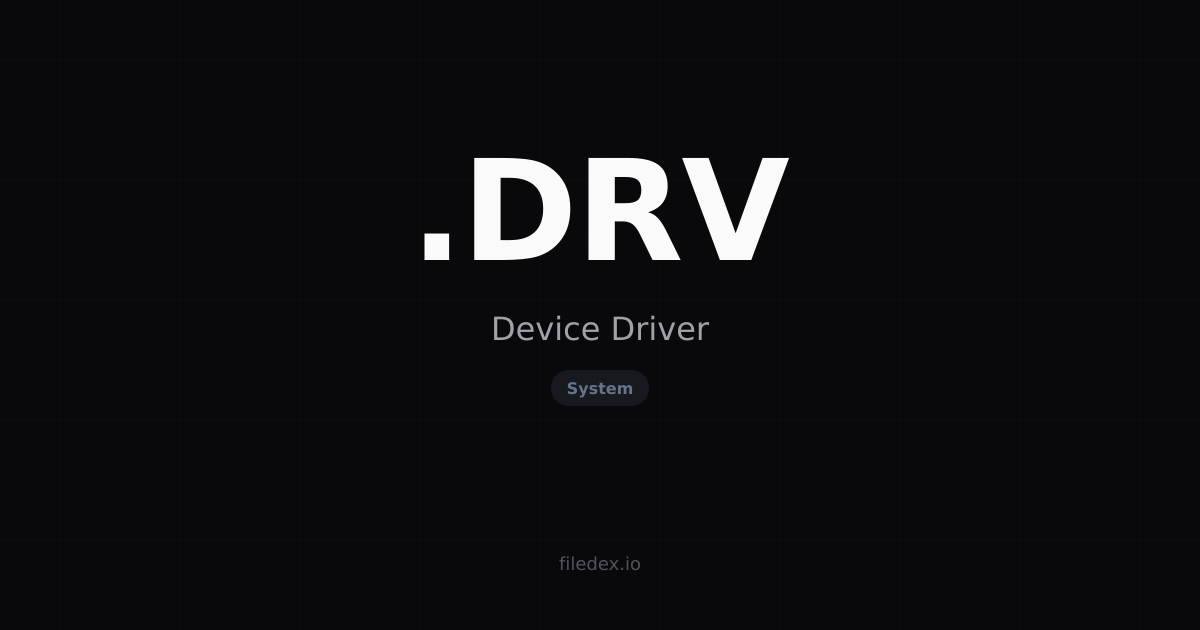 .DRV File — Device Driver | FileDex