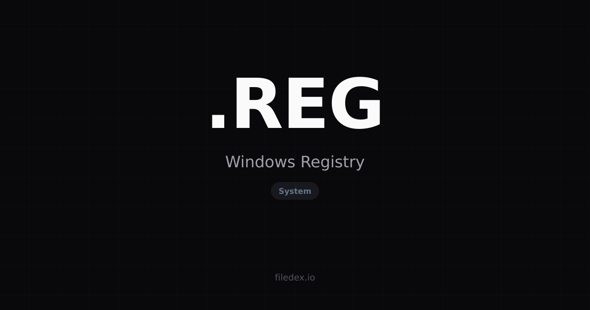 Format File Register .REG File — Windows Registry | FileDex
