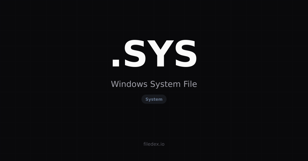.SYS File — Windows System File | FileDex