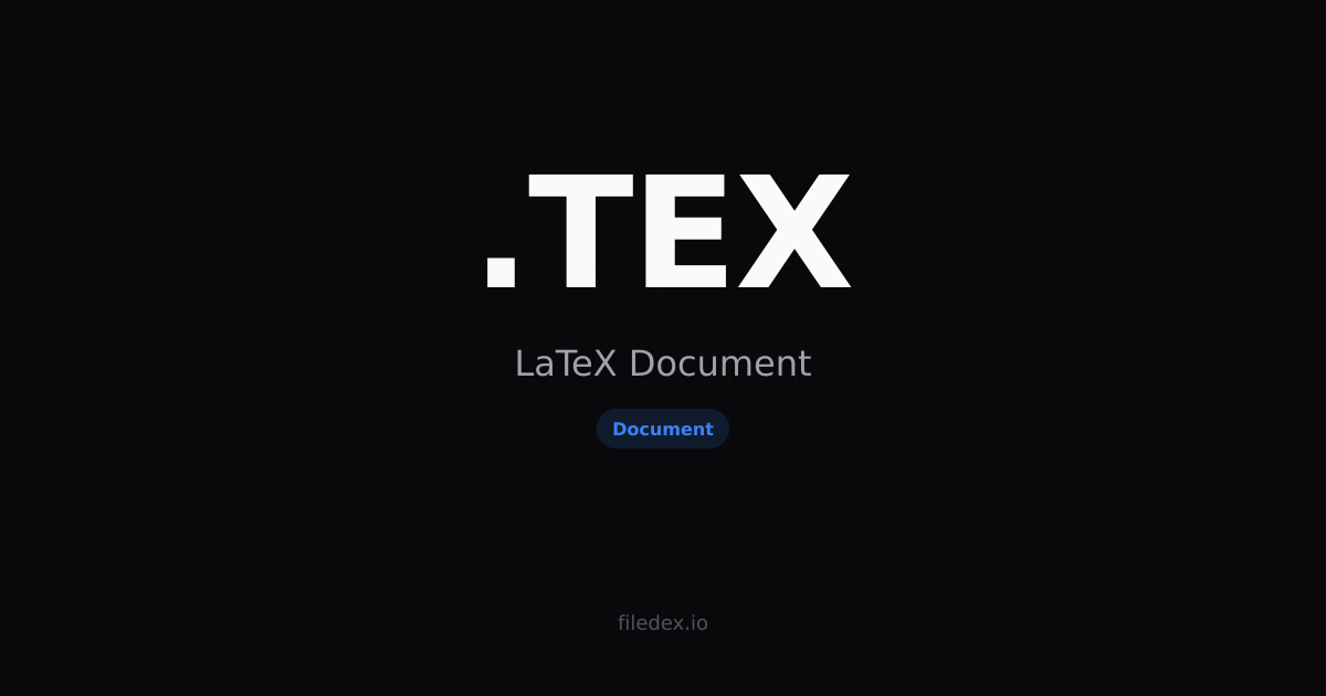 .TEX File — LaTeX/TeX Source Document | FileDex